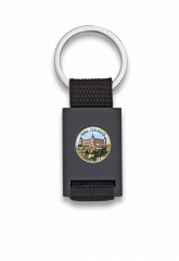 llavero rectangulo negro + cinta negra