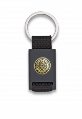 llavero rectangulo negro + cinta negra