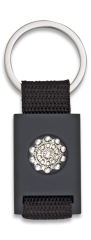 Llavero rectangulo negro + cinta negra