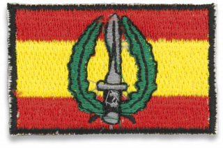 Bandera España bordada con logo MOE