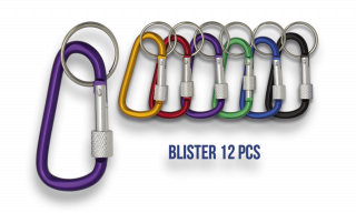 Mosquetón colores surtidos 6cm Blister