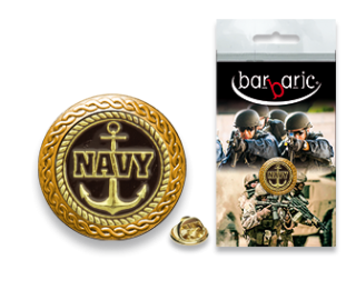 Pin Barbaric oro. borde biselado. D:20mm