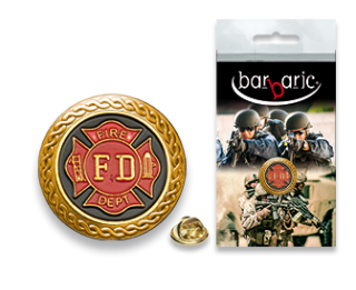 Pin Barbaric oro. borde biselado. D:20mm