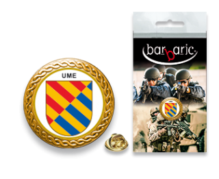 Pin Barbaric oro. borde biselado. D:20mm