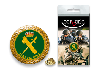 Pin Barbaric oro. borde biselado. D:20mm