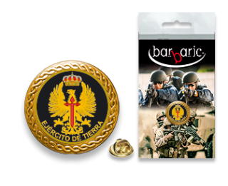 Pin Barbaric oro. borde biselado. D:20mm