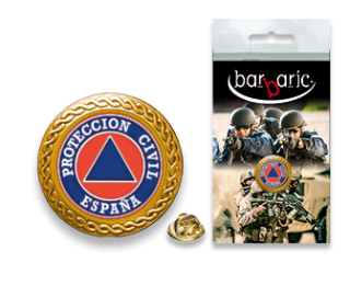 Pin Barbaric oro. borde biselado. D:20mm