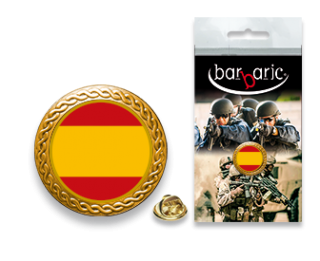 Pin Barbaric oro. borde biselado. D:20mm