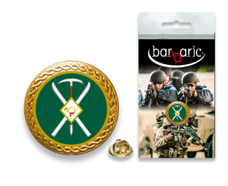 Pin Barbaric oro. borde biselado. D:20mm