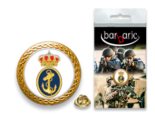 Pin Barbaric oro. borde biselado. D:20mm