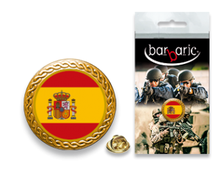 Pin Barbaric oro. borde biselado. D:20mm