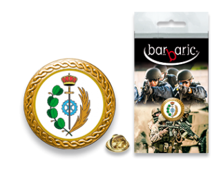 Pin Barbaric oro. borde biselado. D:20mm