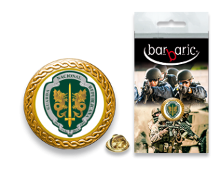 Pin Barbaric oro. borde biselado. D:20mm