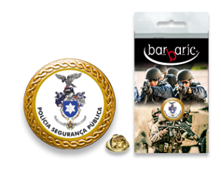 Pin Barbaric oro. borde biselado. D:20mm