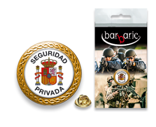 Pin Barbaric oro. borde biselado. D:20mm