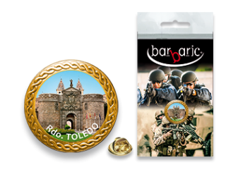 Pin Barbaric oro. borde biselado. D:20mm