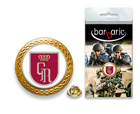 Pin Barbaric oro. borde biselado. D:20mm