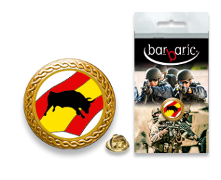 Pin Barbaric oro. borde biselado. D:20mm