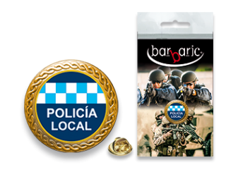 Pin Barbaric oro. borde biselado. D:20mm