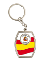 Llavero rectangulo plata+ cinta bandera