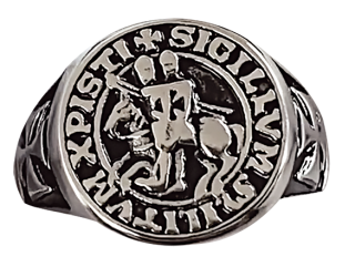 Anillo acero sello Templario Talla:19 ø