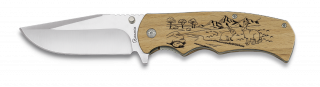 navaja albainox. madera natural.h: 8,8cm