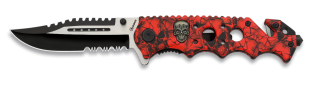 Navaja skull albainox roja.