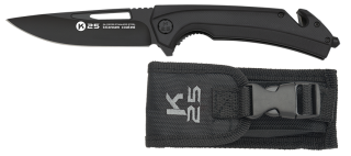 Navaja táctica K25 G10 negro. h. 9 cm