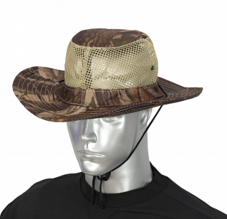 sombrero con rejilla. camo marron