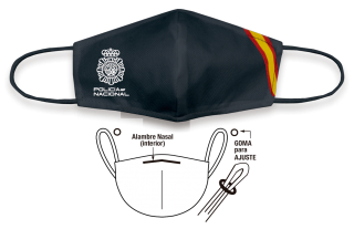 Cubremascarilla TNT Poli Nacional Negra