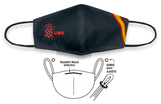 CubreMascarilla TNT UME negra. Adulto g