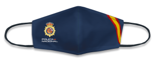 Mascarilla AZUL BANDERA. POLICIA NACIONL