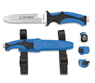 Cuchillo Submarinismo Azul OCTOPUS.