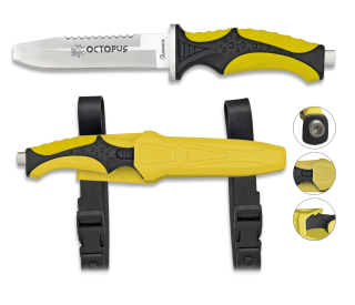 Cuchillo Submarinismo Amarillo OCTOPUS.