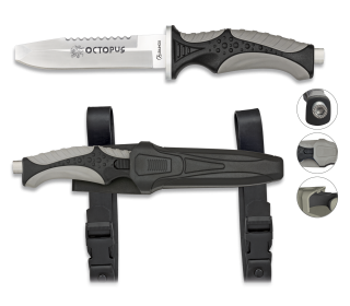 Cuchillo Submarinismo Negro OCTOPUS.11.8