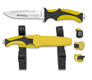 Cuchillo Submarinismo Amarillo Nautilus