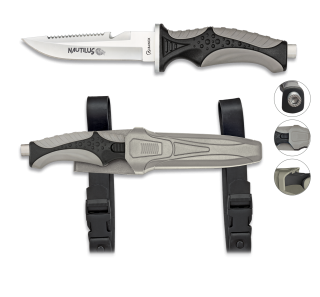Cuchillo Submarinismo Negro Nautilus.