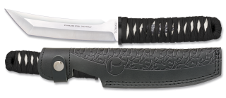 cuchillo TOKISU con funda de piel. 15.3