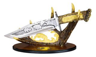 Cuchillo decoracion con peana.Hoja:23.5