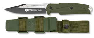 Cuchillo táctico K25 cacha Goma verde H: