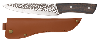 cuchillo puño madera / funda polipiel.