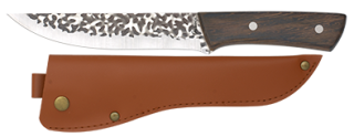 cuchillo puño madera / funda polipiel. h
