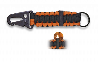 mini mosqueton con paracord naranja
