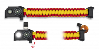 Brazalete paracord/ brujula/silbato/LED