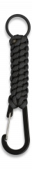Mosquetón con paracord negro y anilla