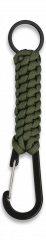 Mosquetón con paracord verde y anilla