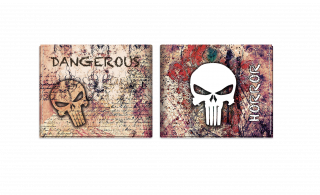 cartera impresa calavera