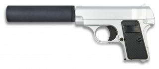 Pistola AIRSOFT.Metal.Plata.