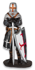 figura templario resina de pie negro.