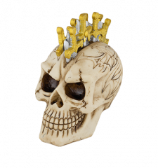 Cabeza Resina calavera espadas 17 cm